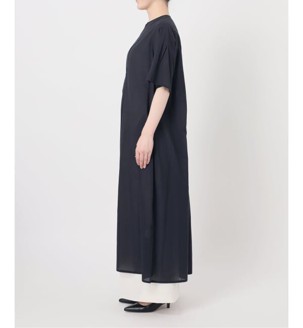 NOBLE「【洗える】normment/ノーメント STRIPE JQD SHORT SLEEVE DRESS」|ワンピース|