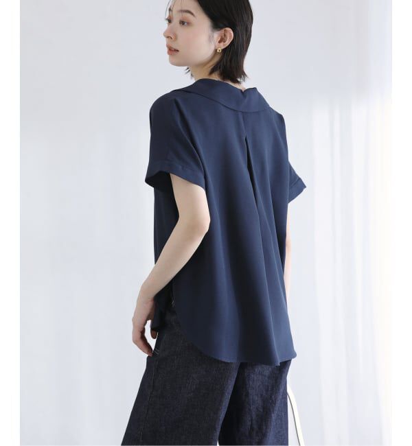  「【洗える】スキッパーカラーフレンチシャツ」|シャツ・ブラウス|