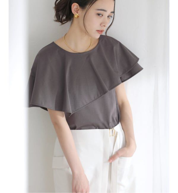  「【洗える】ケープカットソー」|Tシャツ・カットソー|グレーA