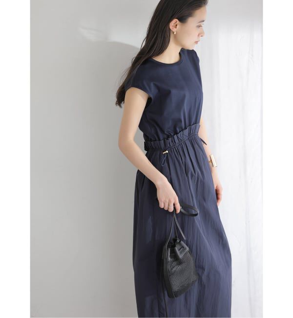  「【洗える】タフタドッキングワンピース」|ワンピース|