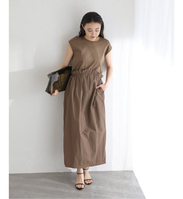  「【洗える】タフタドッキングワンピース」|ワンピース|