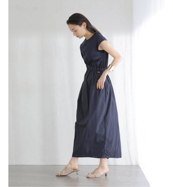  「【洗える】タフタドッキングワンピース」|ワンピース|