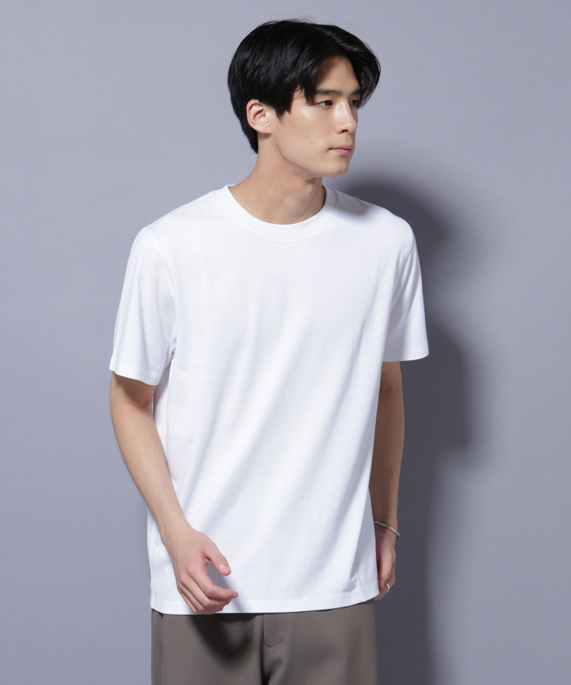 nano･universe「Anti Soaked(R) 汗染み防止 クルーネック レギュラーシルエットTシャツ」|Tシャツ・カットソー|