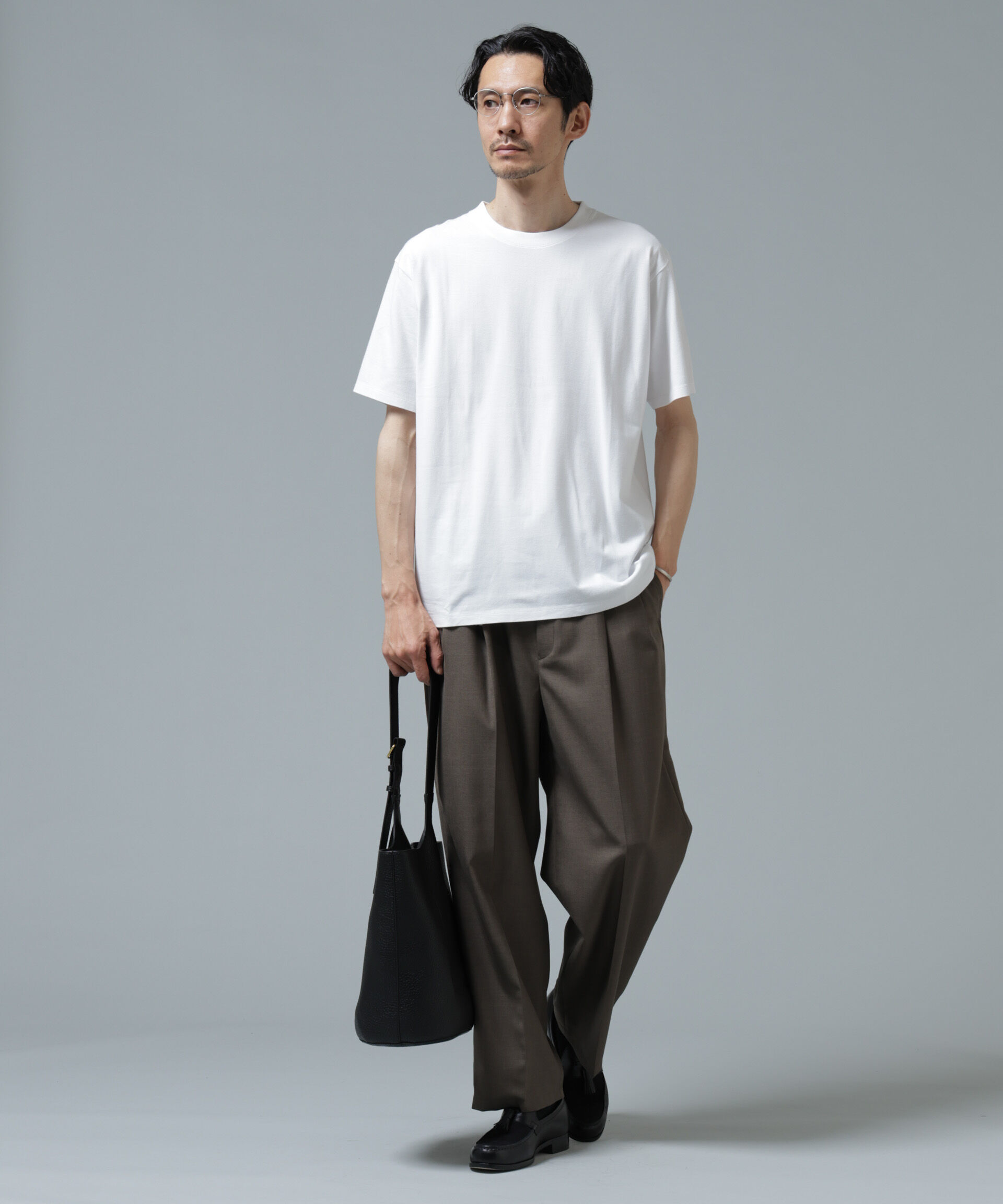 nano･universe「Anti Soaked(R) 汗染み防止 ライトウェイト 5.6oz ミドルシルエットTシャツ」|Tシャツ・カットソー|