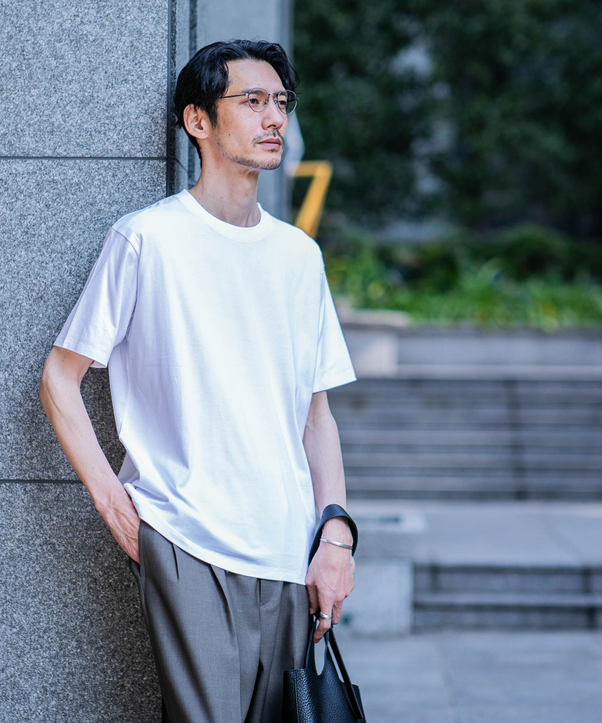 nano･universe「Anti Soaked(R) 汗染み防止 ライトウェイト 5.6oz ミドルシルエットTシャツ」|Tシャツ・カットソー|