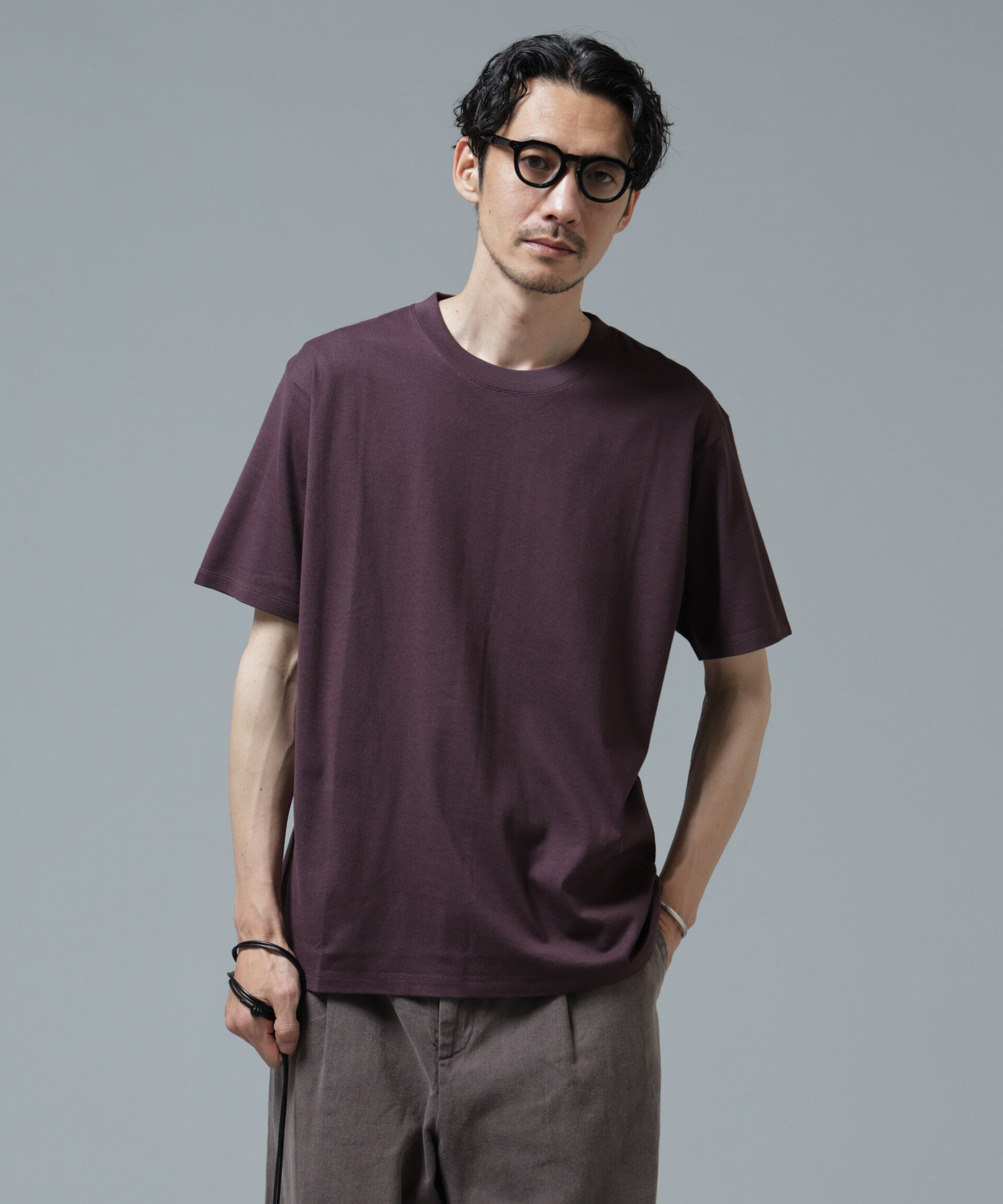 nano･universe「Anti Soaked(R) 汗染み防止 ライトウェイト 5.6oz ミドルシルエットTシャツ」|Tシャツ・カットソー|