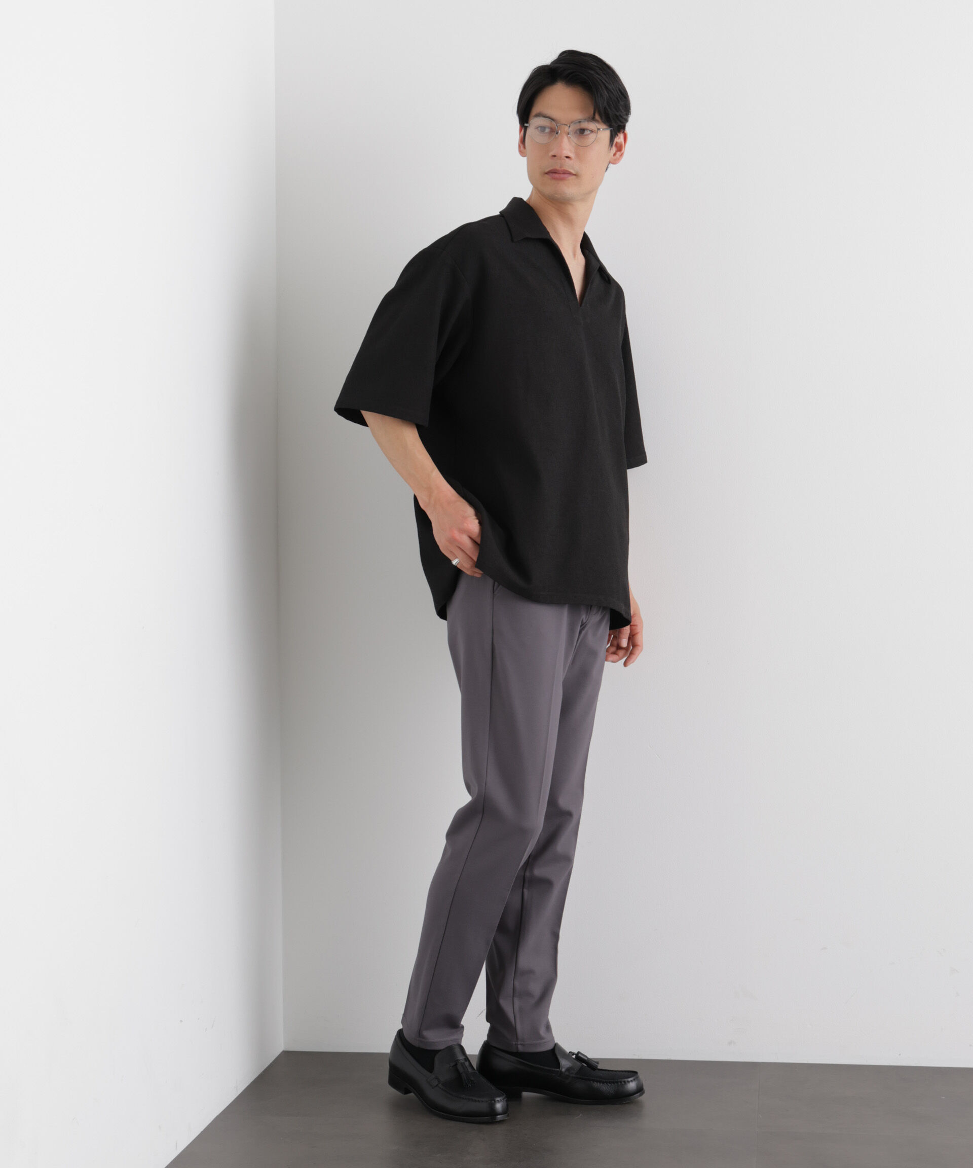 nano･universe「「Meaningful Continuity」coveross(R) レーヨンジャージーイージースラックス」|チノ|