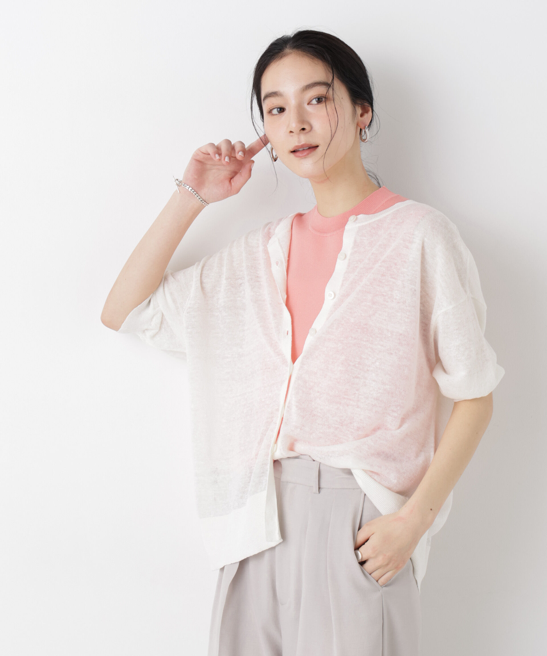 nano･universe「SUMMER VEIL KNIT 総針ノースリーブニット」|ニット・セーター|