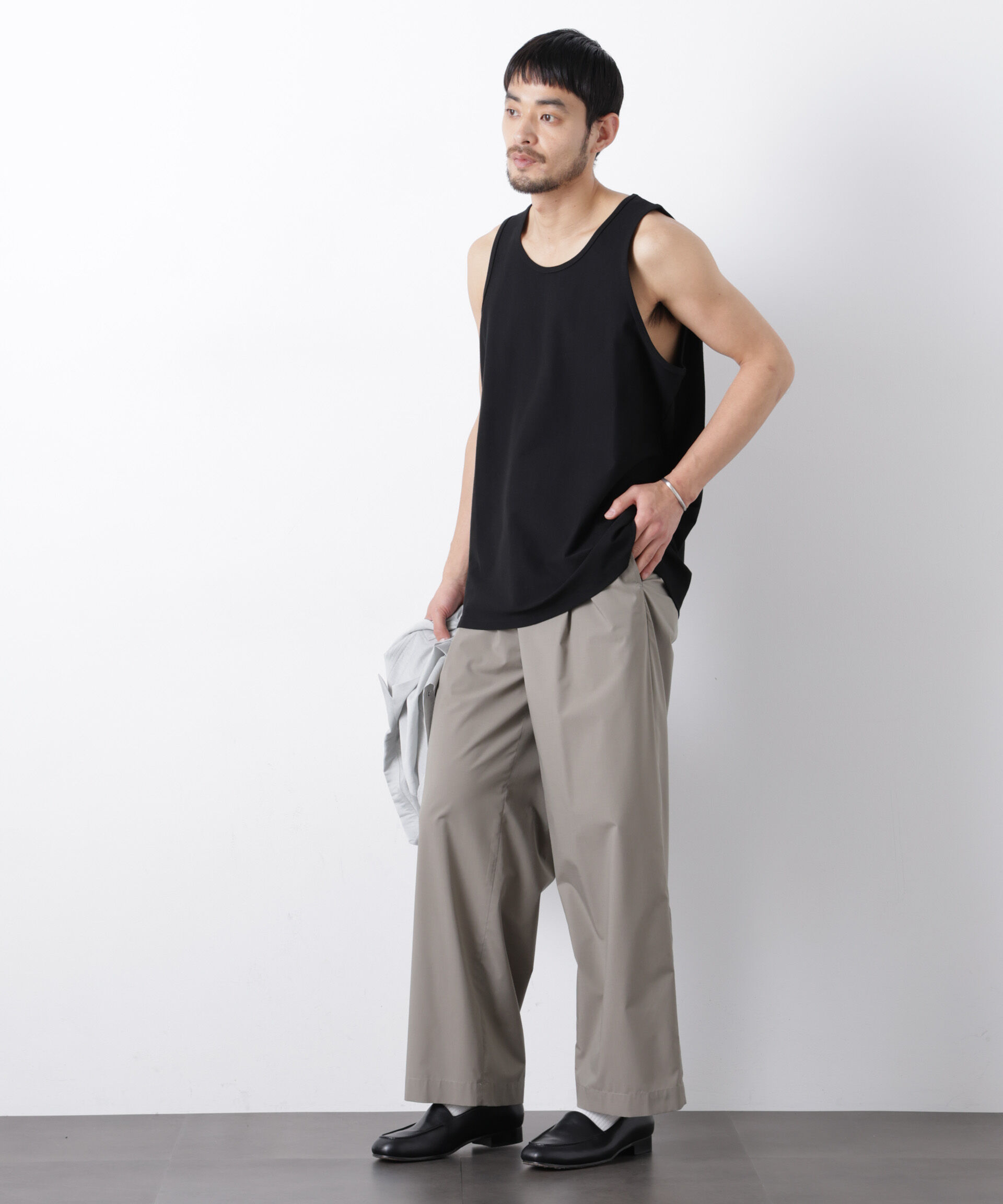 nano･universe「｢Meaningful Continuity｣coveross(R) ﾂｲﾙ調 冷感ﾌﾟﾚｰﾃｨﾝｸﾞ天竺 ﾀﾝ  」|Tシャツ・カットソー|