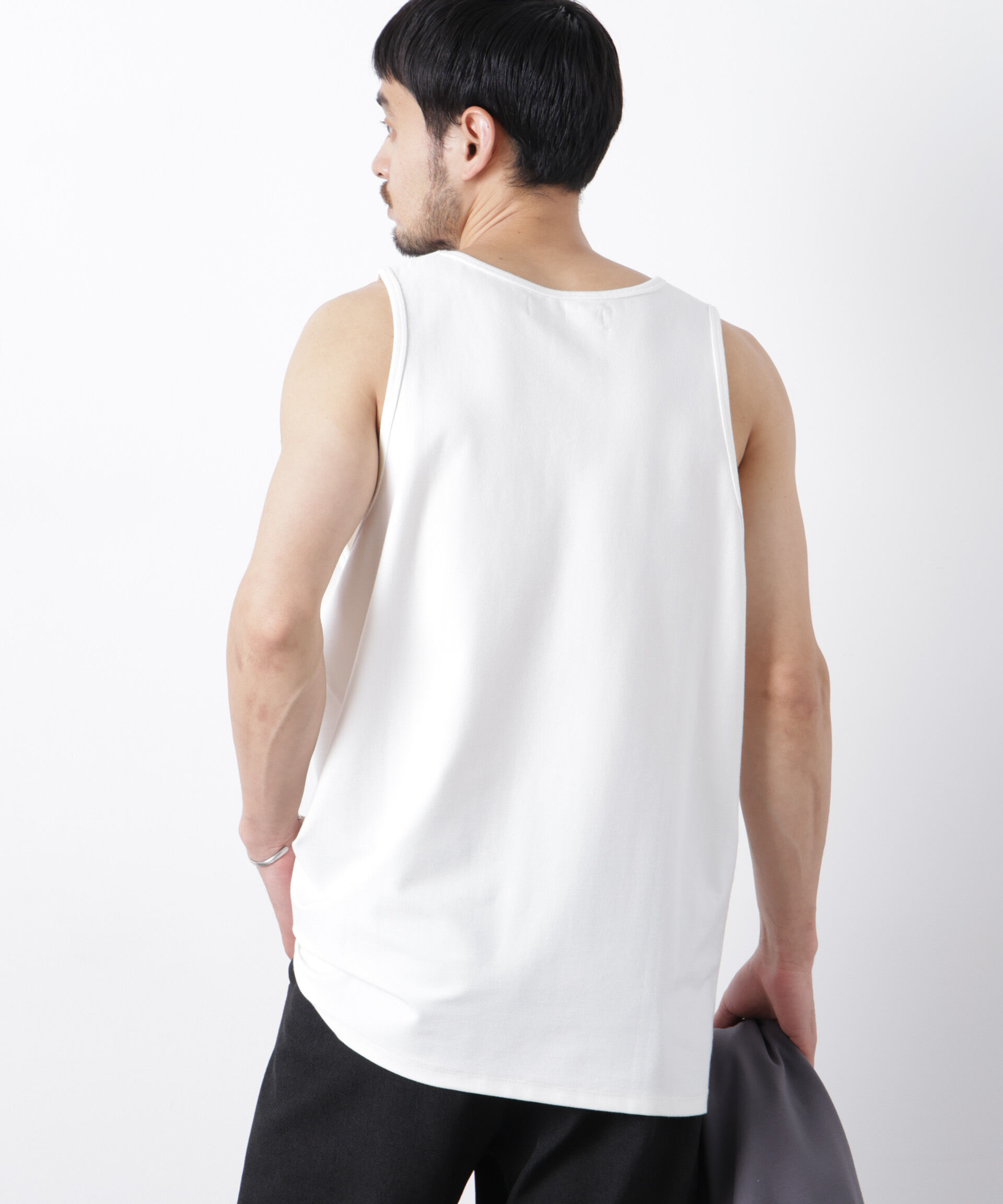 nano･universe「｢Meaningful Continuity｣coveross(R) ﾂｲﾙ調 冷感ﾌﾟﾚｰﾃｨﾝｸﾞ天竺 ﾀﾝ  」|Tシャツ・カットソー|