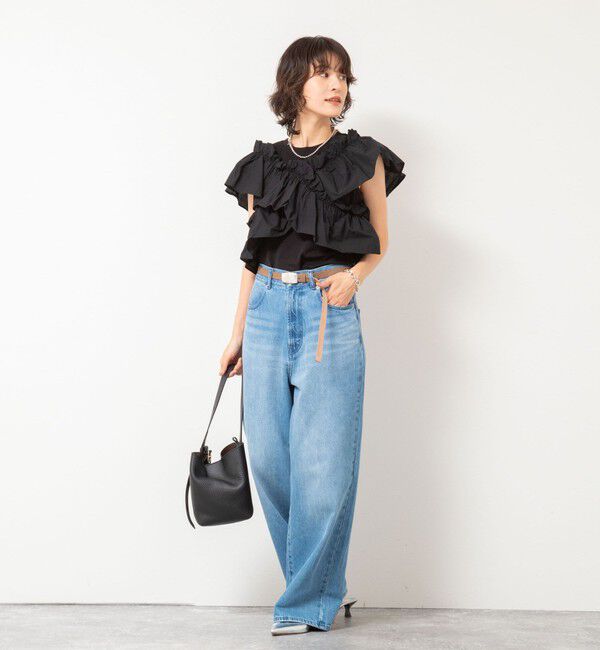 Rie Miller「【RM denim】ソフトルーズストレートデニム」|デニム|