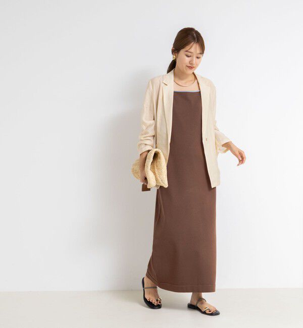 NOLLEY'S sophi「《手洗い可能》配色ニットロングキャミワンピース」|ワンピース|