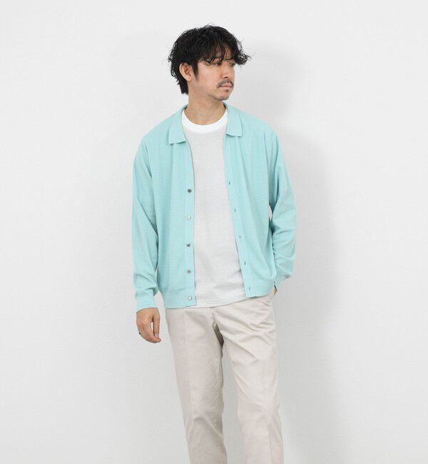 NOLLEY'S goodman「《SERIYA Cotton》吸湿カノコ襟付きカーディガン 26SS」|カーディガン|