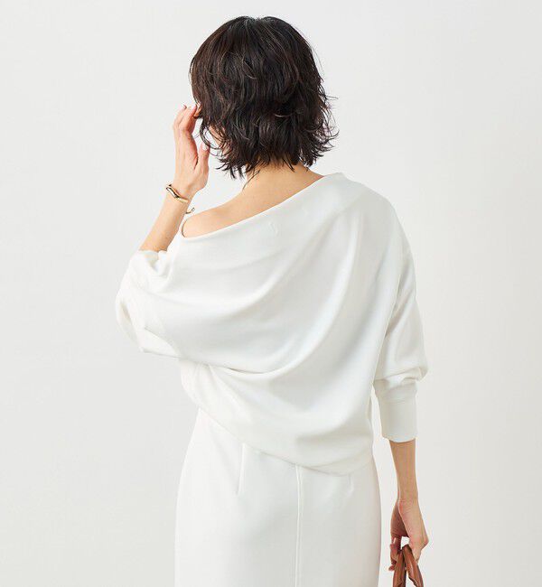 NOLLEY'S sophi「《セットアップ対応》ウォッシャブルボートネックライトダンボールプルオーバー」|Tシャツ・カットソー|