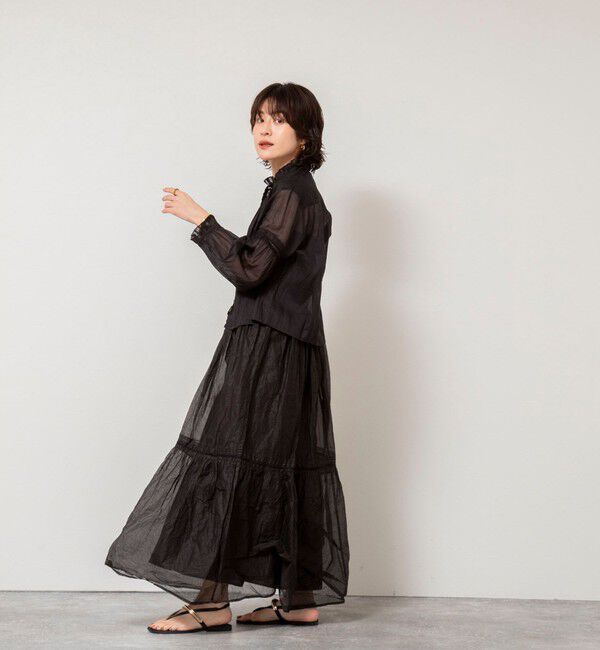 NOLLEY'S sophi「【MARILYN MOON】sheer starched cotton lace tieredスカート」|フレア|