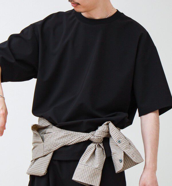 GLOSTER「【COOLMAX/セットアップ着用可能】ポリトロプルオーバーTシャツ」|Tシャツ・カットソー|ブラック