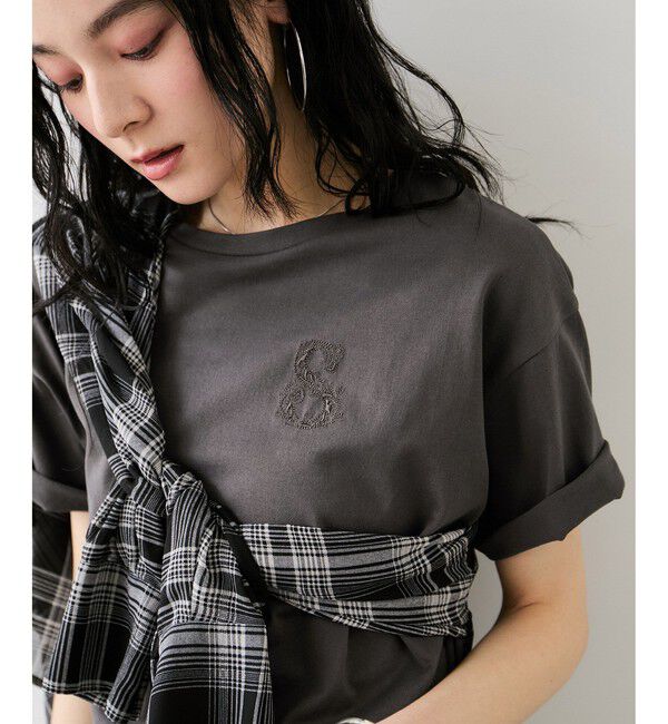 VIS「ボクシークロップド刺繍Tシャツ」|Tシャツ・カットソー|