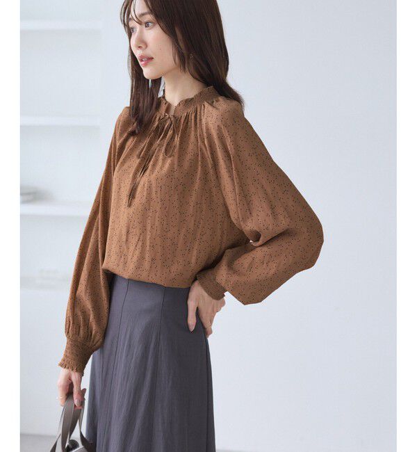 Rope&rsquo;Picnic「シャーリングカラーブラウス/2WAY」|シャツ・ブラウス|ブラウン系(22)