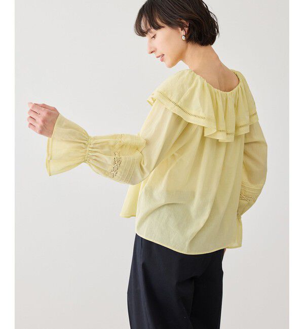 Rope&rsquo;Picnic「お着軽シャツシリーズ レース使い2WAYオフショルシアーブラウス/接触冷感・通気性」|シャツ・ブラウス|