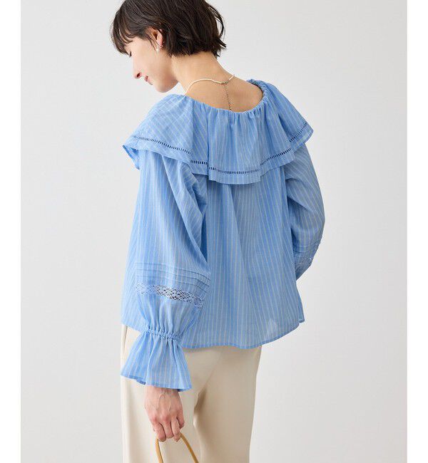 Rope&rsquo;Picnic「お着軽シャツシリーズ レース使い2WAYオフショルシアーブラウス/接触冷感・通気性」|シャツ・ブラウス|