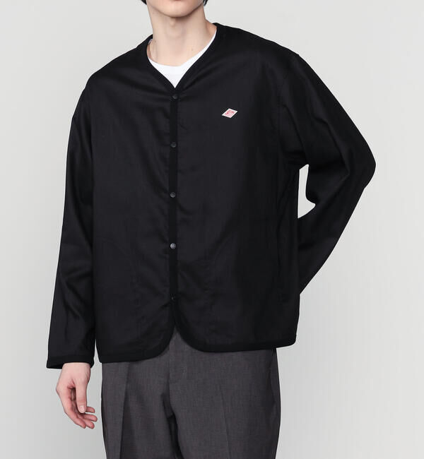 DANTON「DANTON | リネンポリエステル シャツカーディガン MEN」|シャツ・ブラウス|BLACK