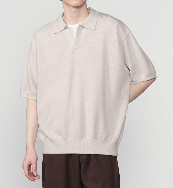  「crepuscule | 鹿の子 スキッパーポロシャツ MEN」|ニット・セーター|OATMEAL