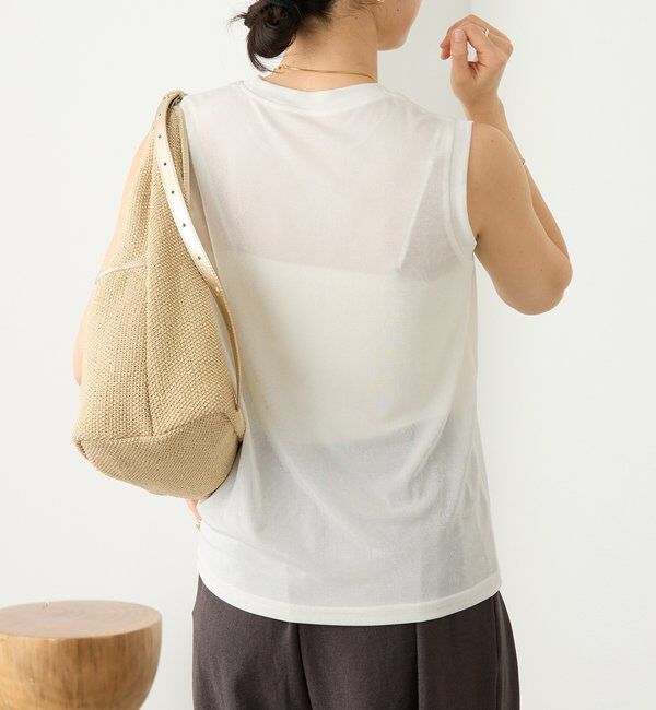  「予約【上品な光沢が目を引く】シャイニーノースリTee」|キャミソール|
