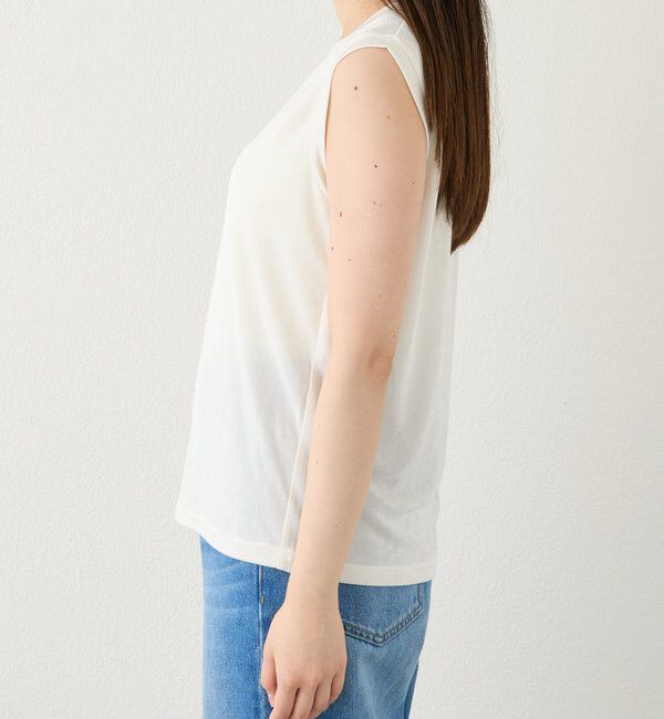  「予約【上品な光沢が目を引く】シャイニーノースリTee」|キャミソール|