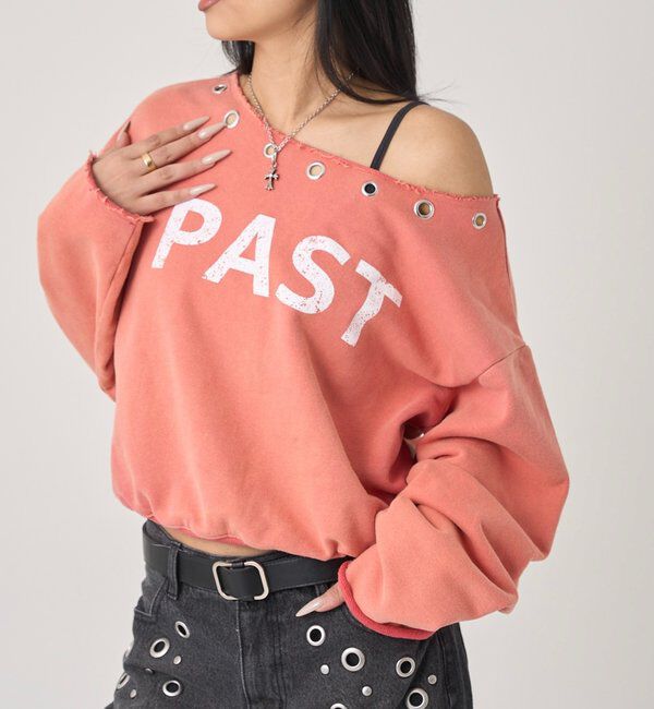  「アイレットオフショルロゴスウェット」|Tシャツ・カットソー|オレンジ