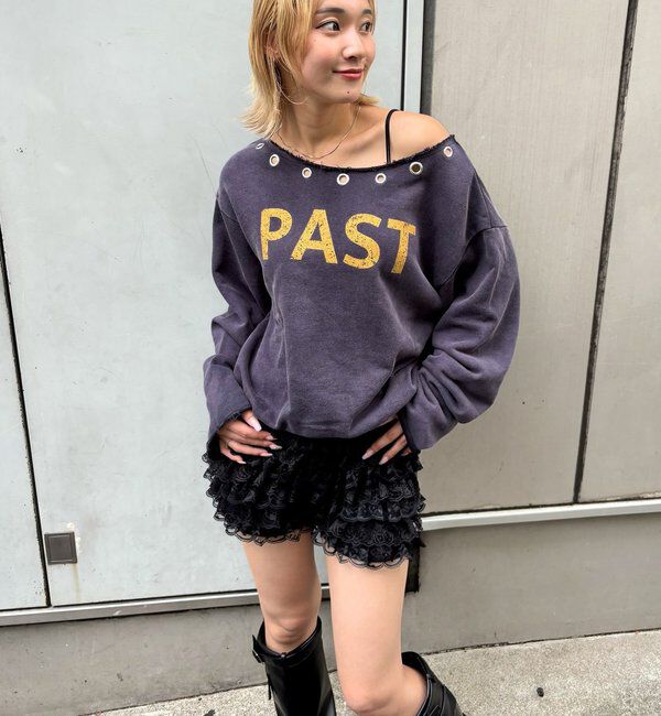  「アイレットオフショルロゴスウェット」|Tシャツ・カットソー|