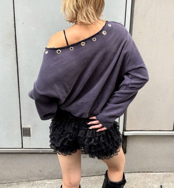  「アイレットオフショルロゴスウェット」|Tシャツ・カットソー|