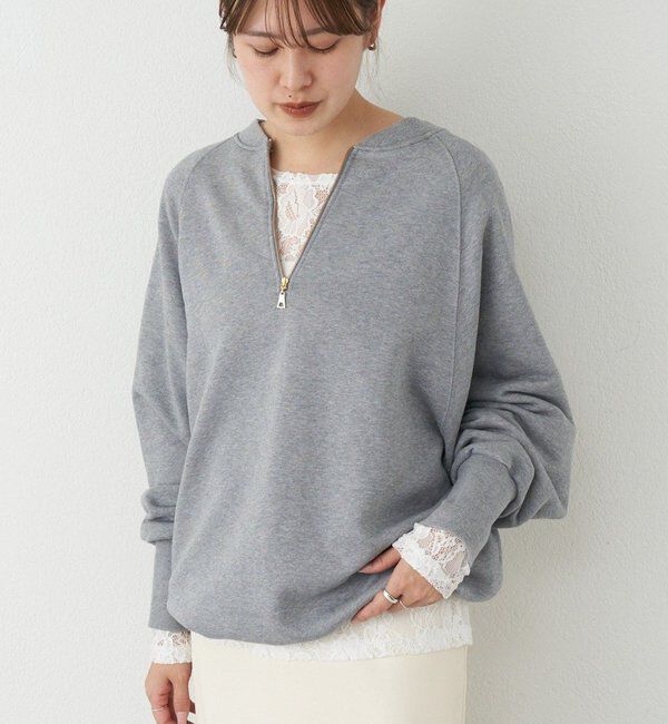  「2WAYジップスウェット」|Tシャツ・カットソー|グレー