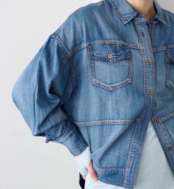  「【再入荷】シアーデニムシャツ」|シャツ・ブラウス|