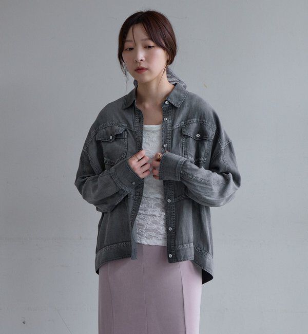  「【再入荷】シアーデニムシャツ」|シャツ・ブラウス|