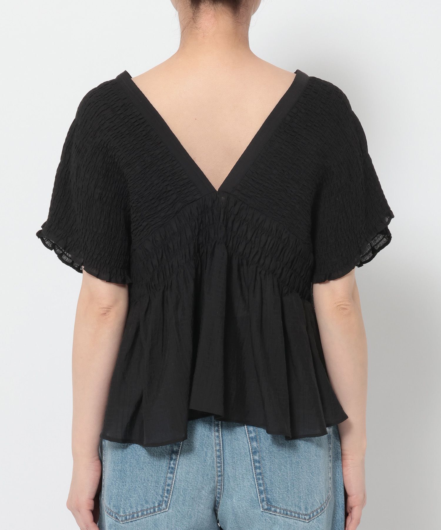 LOWRYS FARM「ヨウリュウシャーリングショートフレンチスリーブ」|シャツ・ブラウス|