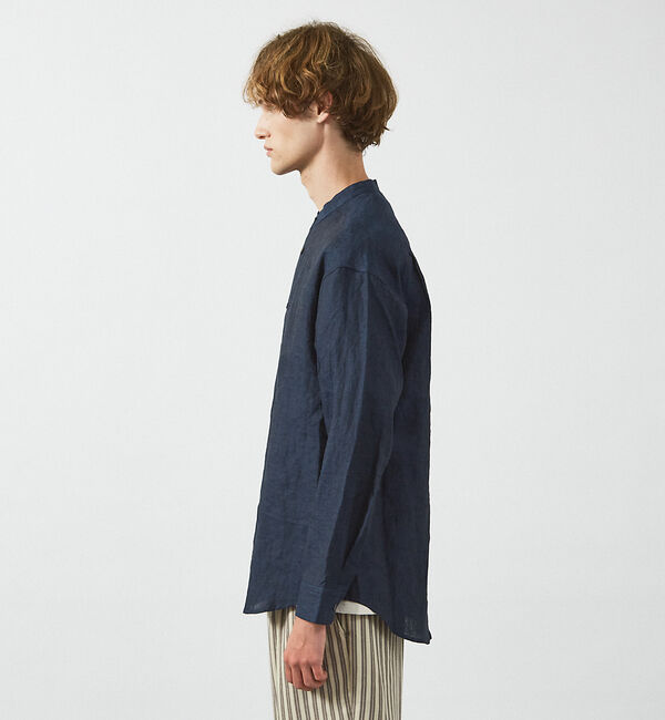 ABAHOUSE「【LUXE Linen Solaro】バンドカラー リネンシャツ」|シャツ・ブラウス|