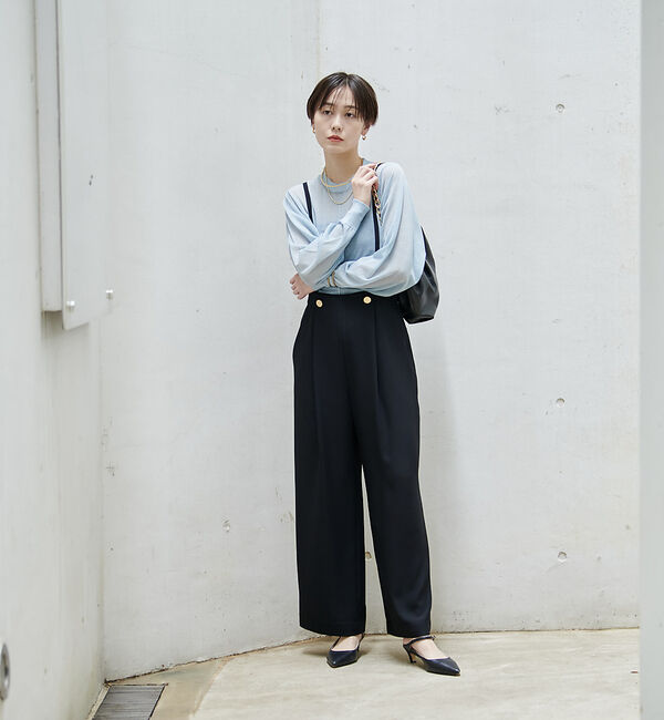 Rouge vif「コットンナイロンシアークルーネックプルオーバー」|ニット・セーター|