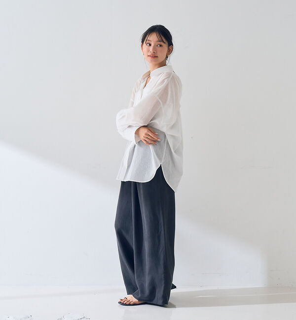 Rouge vif「【新色登場】バックツイストピンストシャツ」|シャツ・ブラウス|