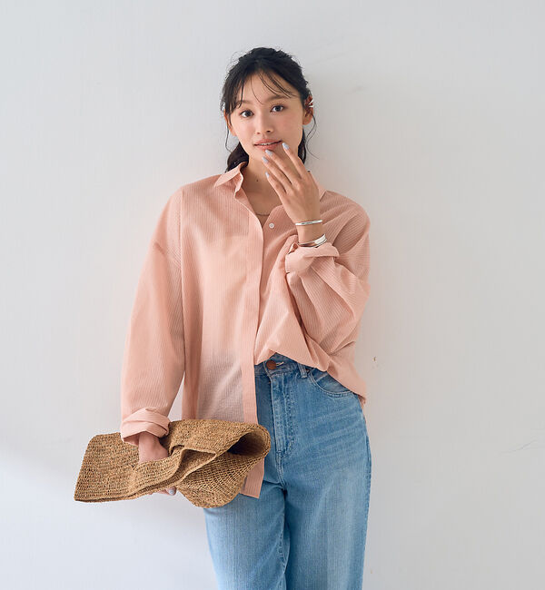 Rouge vif「【新色登場】バックツイストピンストシャツ」|シャツ・ブラウス|