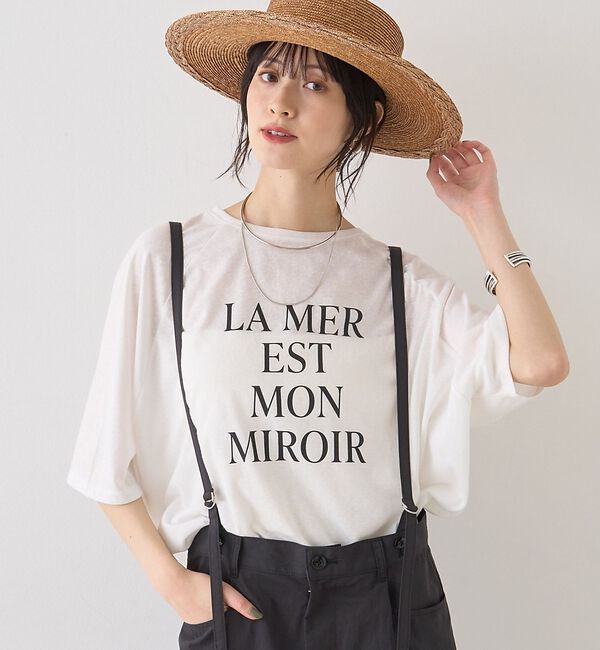 Rouge vif「シアーロゴオーバーサイズTシャツ【予約】」|Tシャツ・カットソー|ホワイト