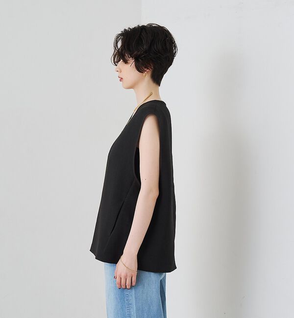 Rouge vif「【セットアップ対応】麻調ダブルクロスベスト/ジレ【予約】」|ベスト・ジレ|