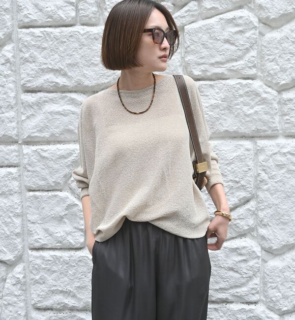 qualite「【夏まで快適に着られる】camifine ニットプルオーバー」|Tシャツ・カットソー|