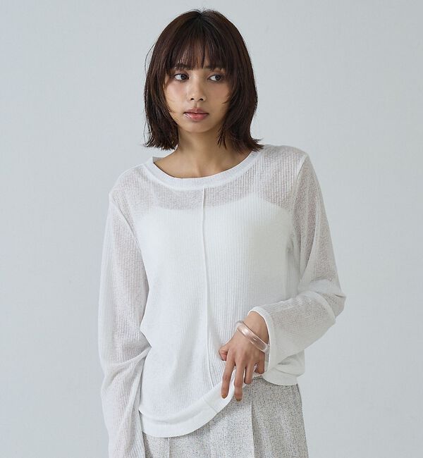 abahouse mavie「【販売店舗限定】シアーフライスロンT」|Tシャツ・カットソー|オフホワイト