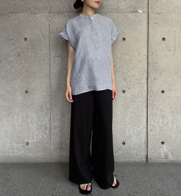 Liesse「【定番】リネンギャザースリーブブラウス」|シャツ・ブラウス|