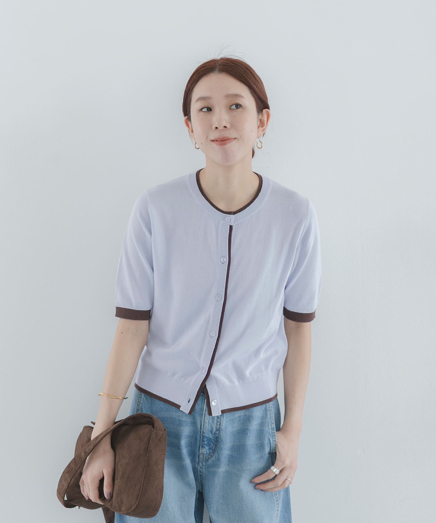Sonny Label 「クールミスト配色クルーネックカーディガン」|カーディガン|