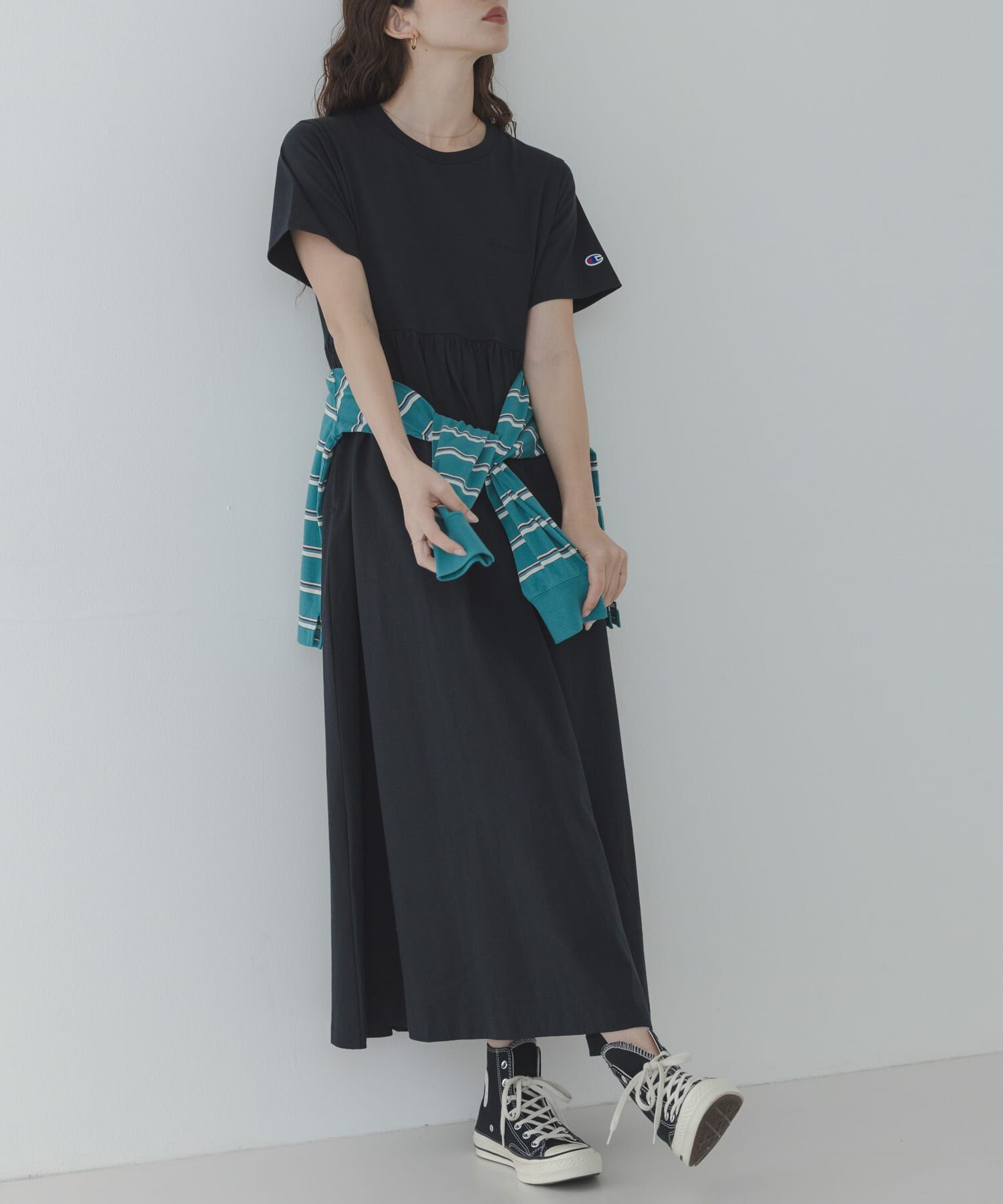 Sonny Label 「『別注』CHAMPION&times;Sonny Label　ギャザーワンピース」|ワンピース|ブラック