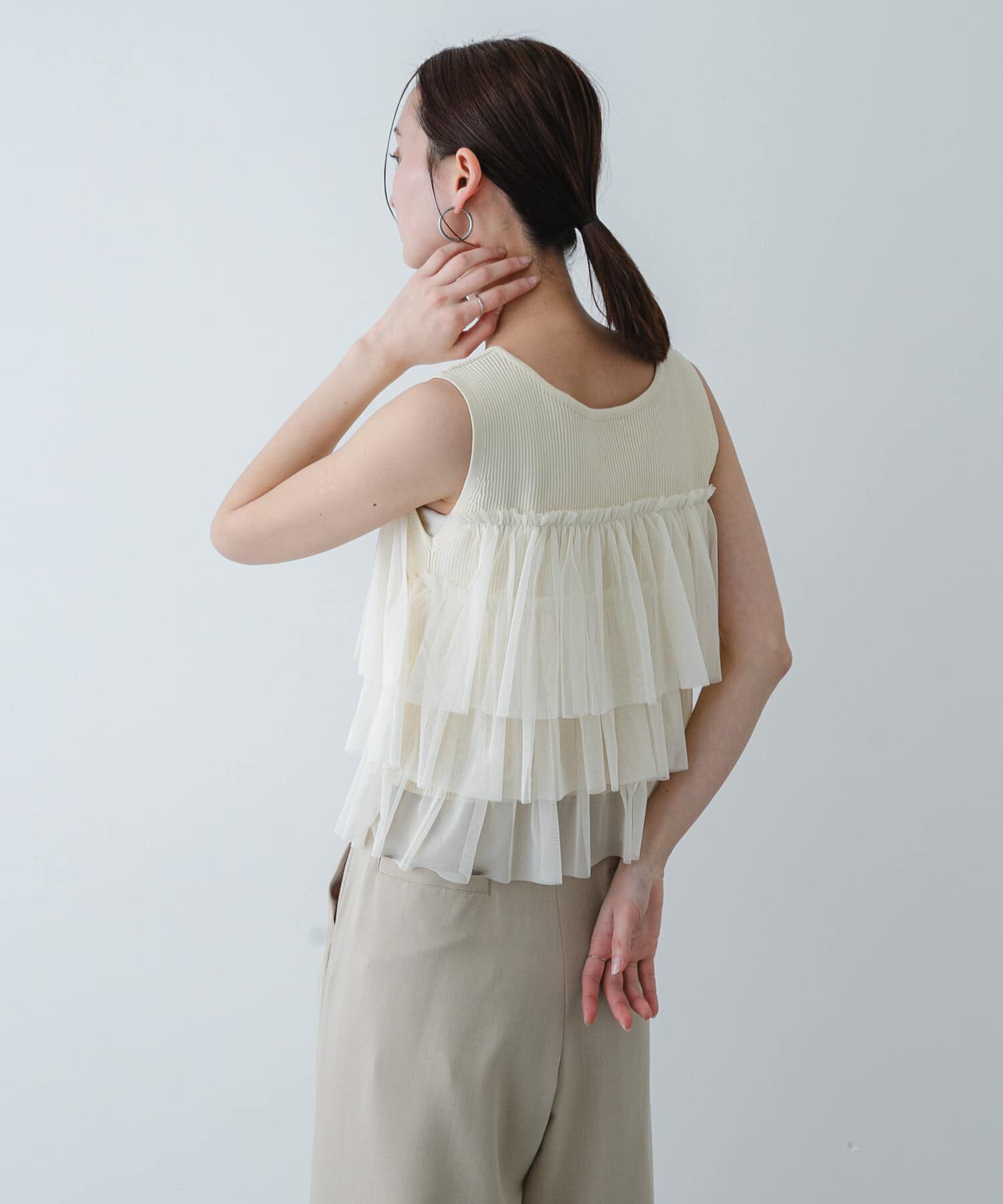 SENSE OF PLACE by URBAN RESEARCH「『洗濯可』ダブルジップフリルニットトップ」|ニット・セーター|