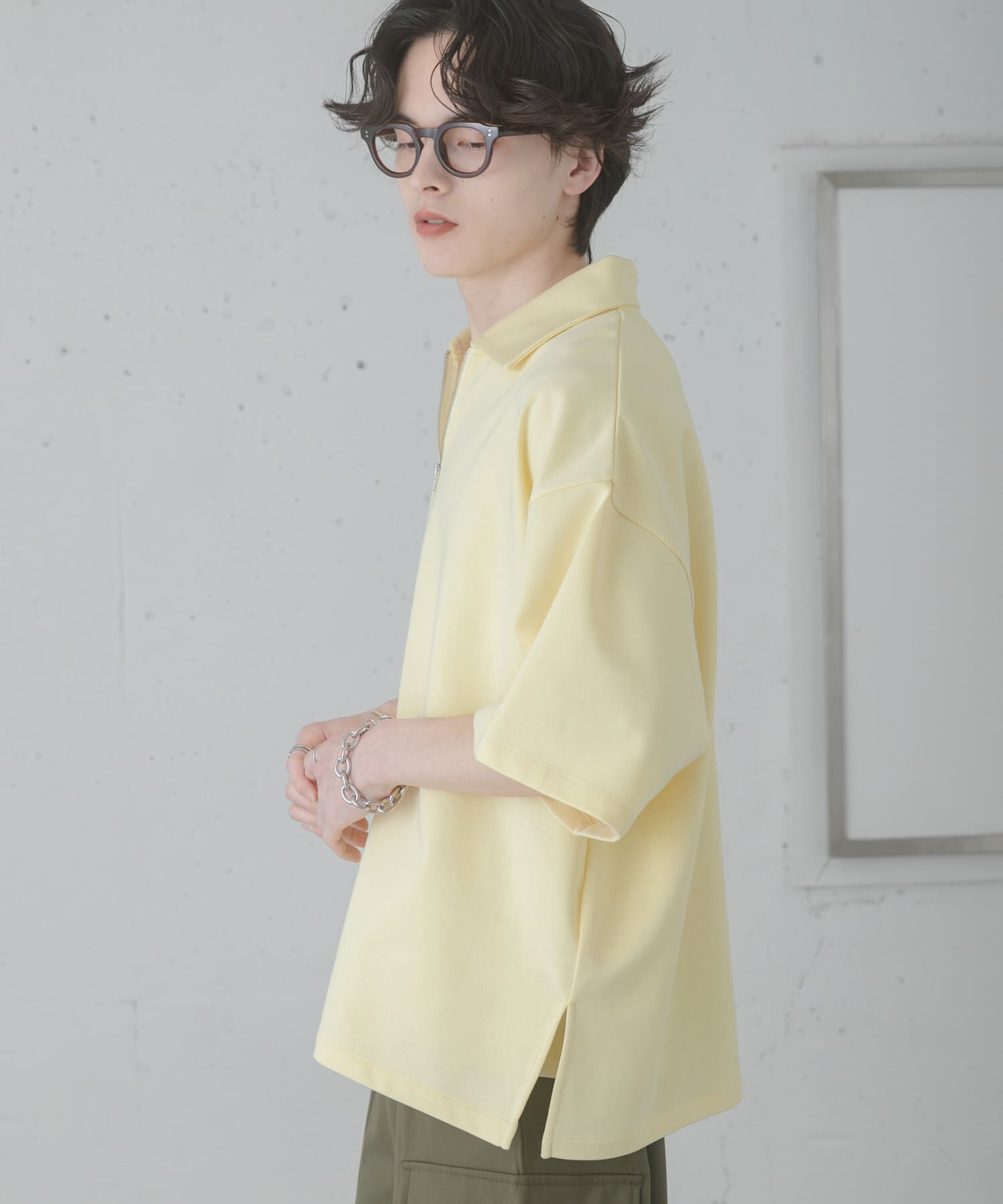 SENSE OF PLACE by URBAN RESEARCH「ダンボールポンチハーフジップショートスリーブTシャツ」|Tシャツ・カットソー|