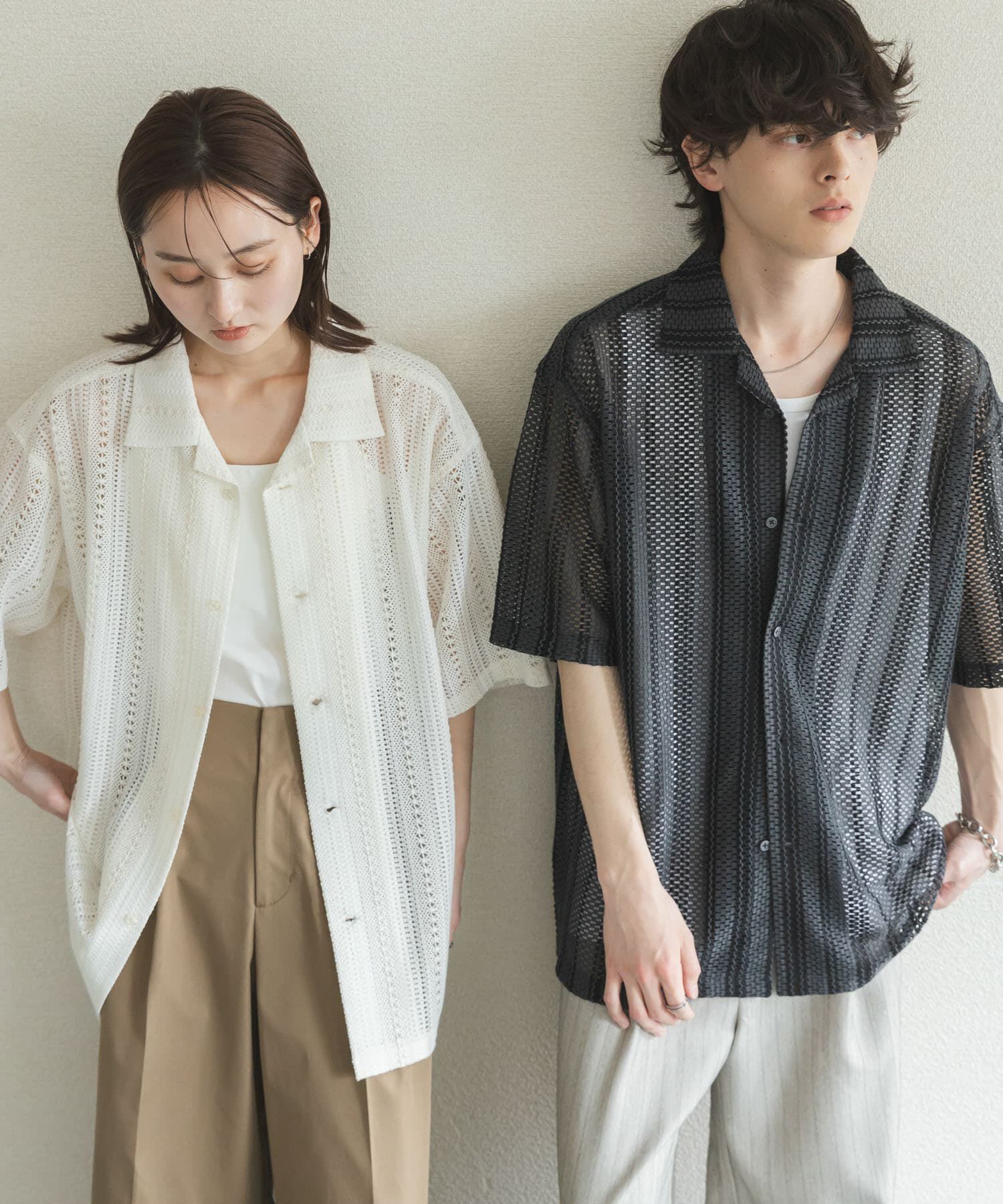 SENSE OF PLACE by URBAN RESEARCH「アソートレースオープンカラーショートスリーブシャツ」|シャツ・ブラウス|