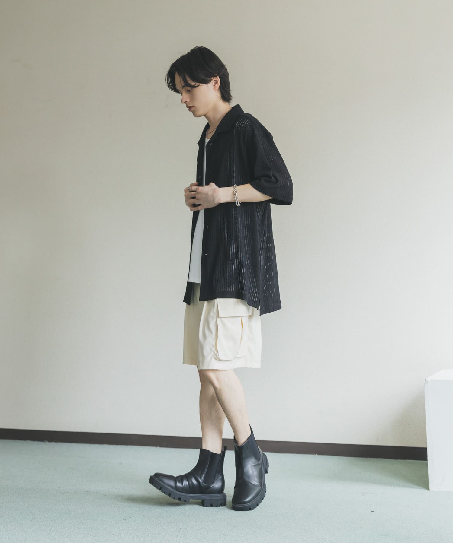 SENSE OF PLACE by URBAN RESEARCH「アソートレースオープンカラーショートスリーブシャツ」|シャツ・ブラウス|